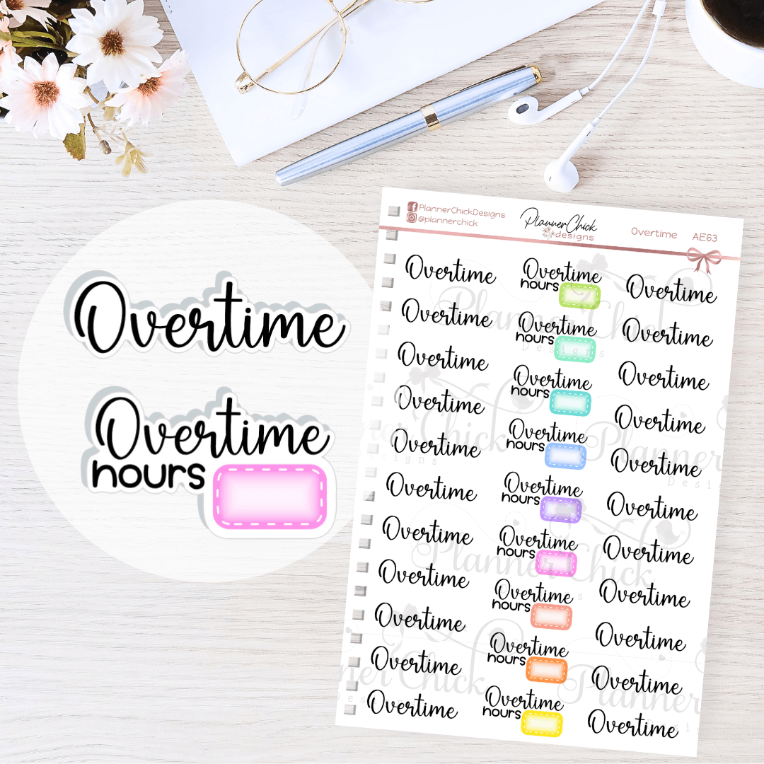 Overtime Planner Stickers – PlannerChickDesigns