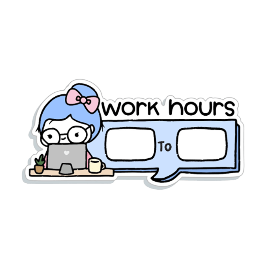 Doodle Work Hours Planner Stickers
