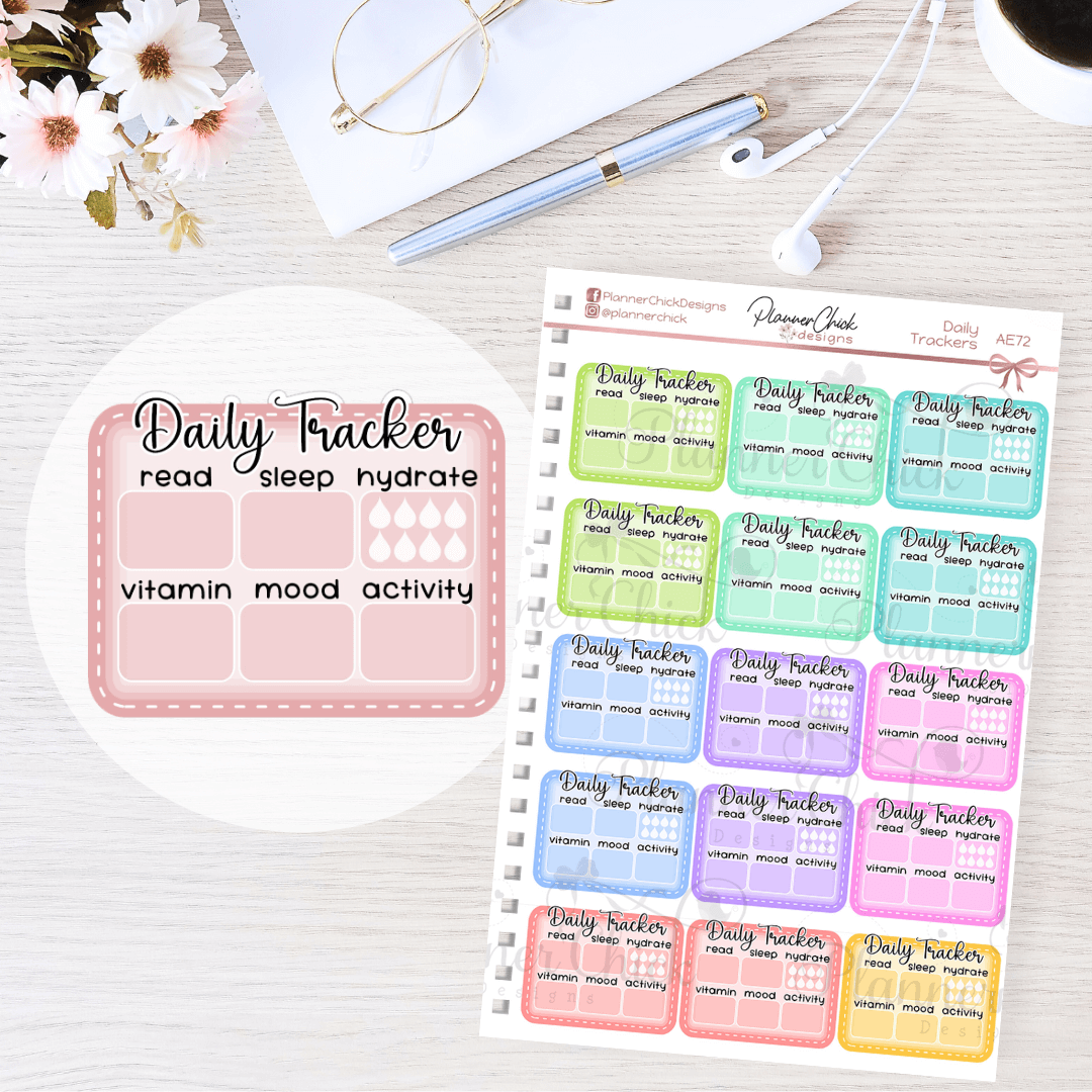 Daily Tracker Planner Stickers – PlannerChickDesigns