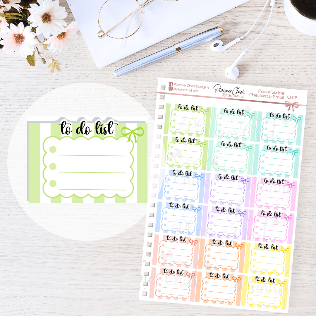 Pastel Striped Half Box Checklists