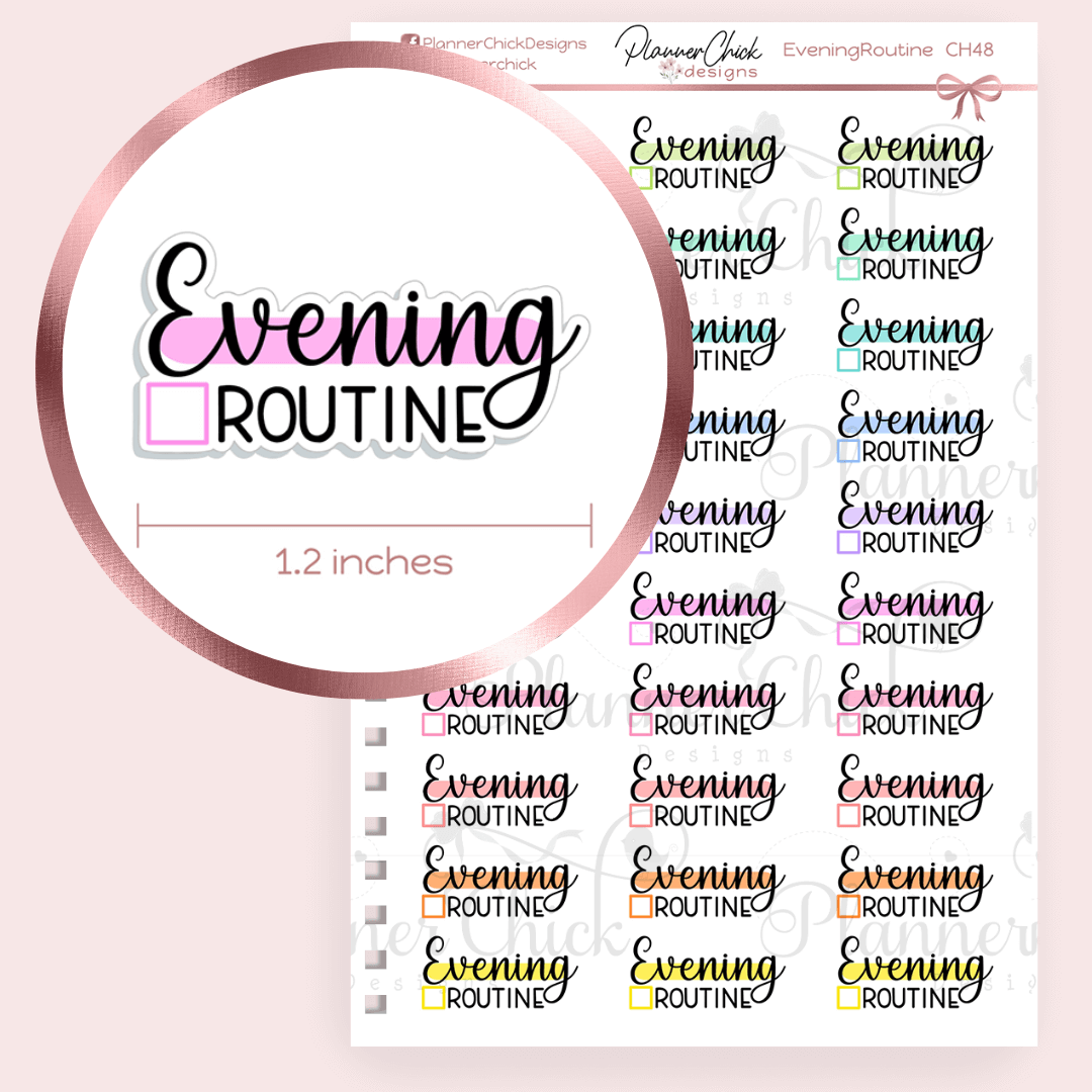 Evening Routine Planner Stickers – PlannerChickDesigns