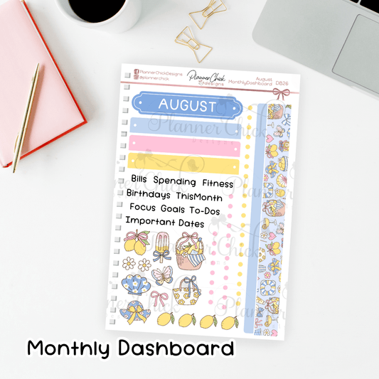 Monthly Dashboard Kit for 7x9" ~ August