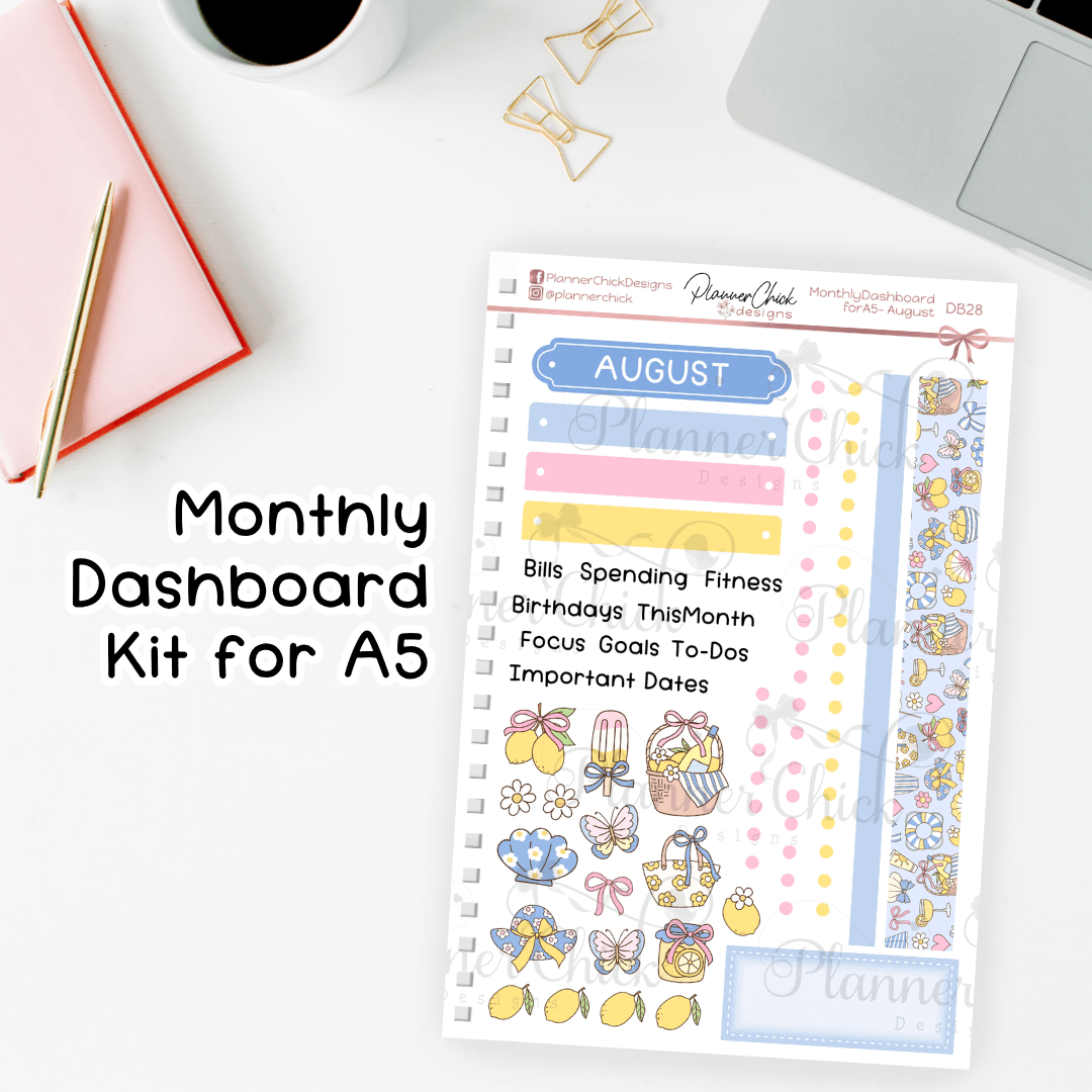 Monthly Dashboard Kit for A5 ~ August