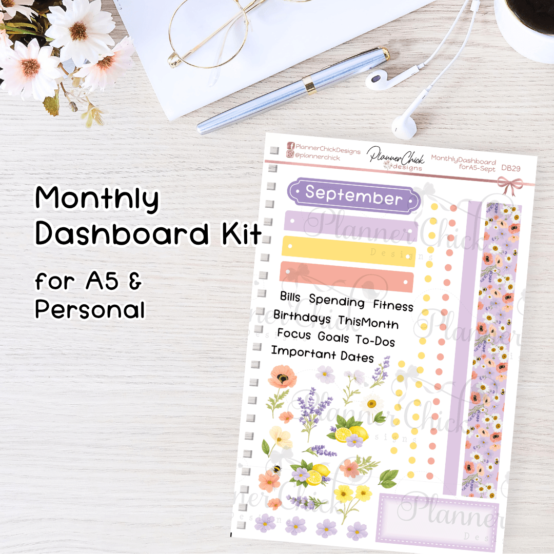 Monthly Dashboard Kit for A5 ~ September
