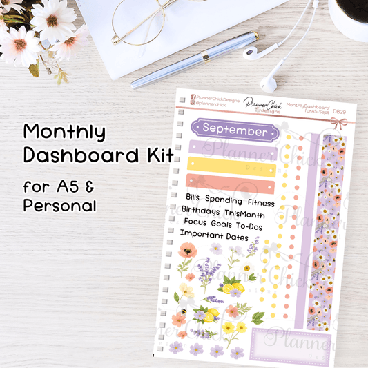Monthly Dashboard Kit for A5 ~ September