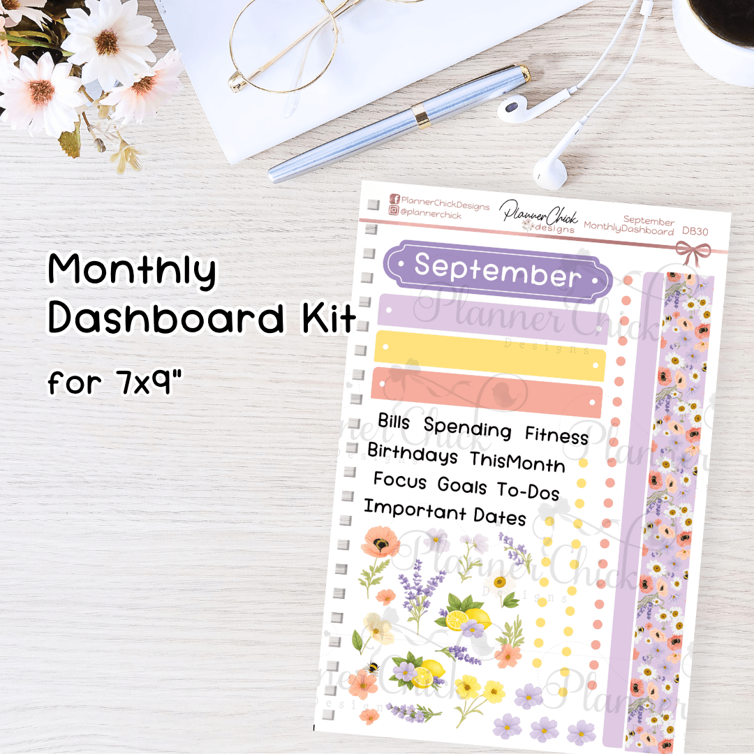 Monthly Dashboard Kit for 7x9" ~ September