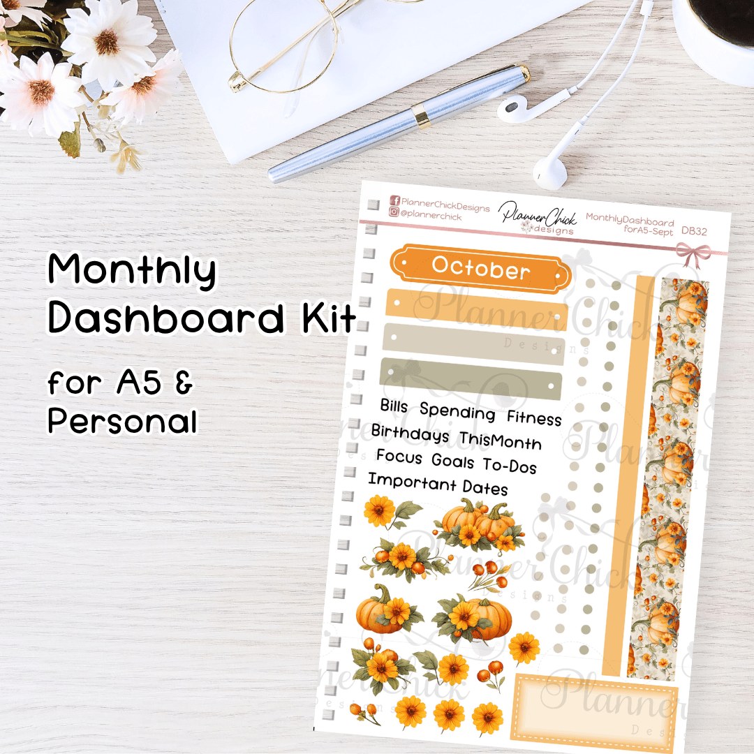 Monthly Dashboard Kit for A5 ~ October