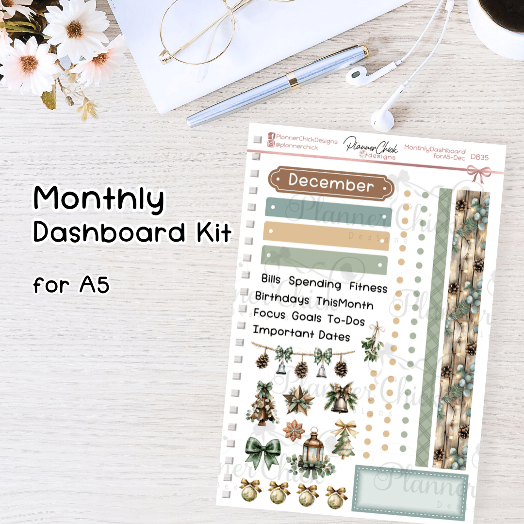 Monthly Dashboard Kit for A5 ~ December
