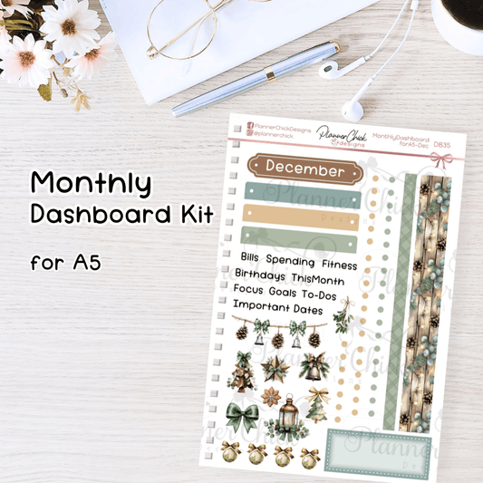 Monthly Dashboard Kit for A5 ~ December