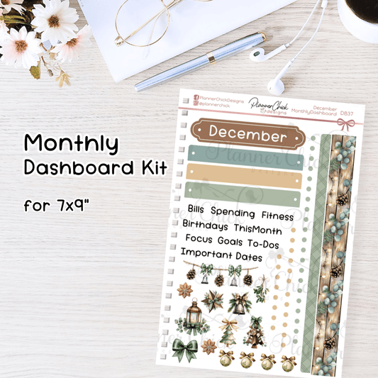 Monthly Dashboard Kit for 7x9" ~ December