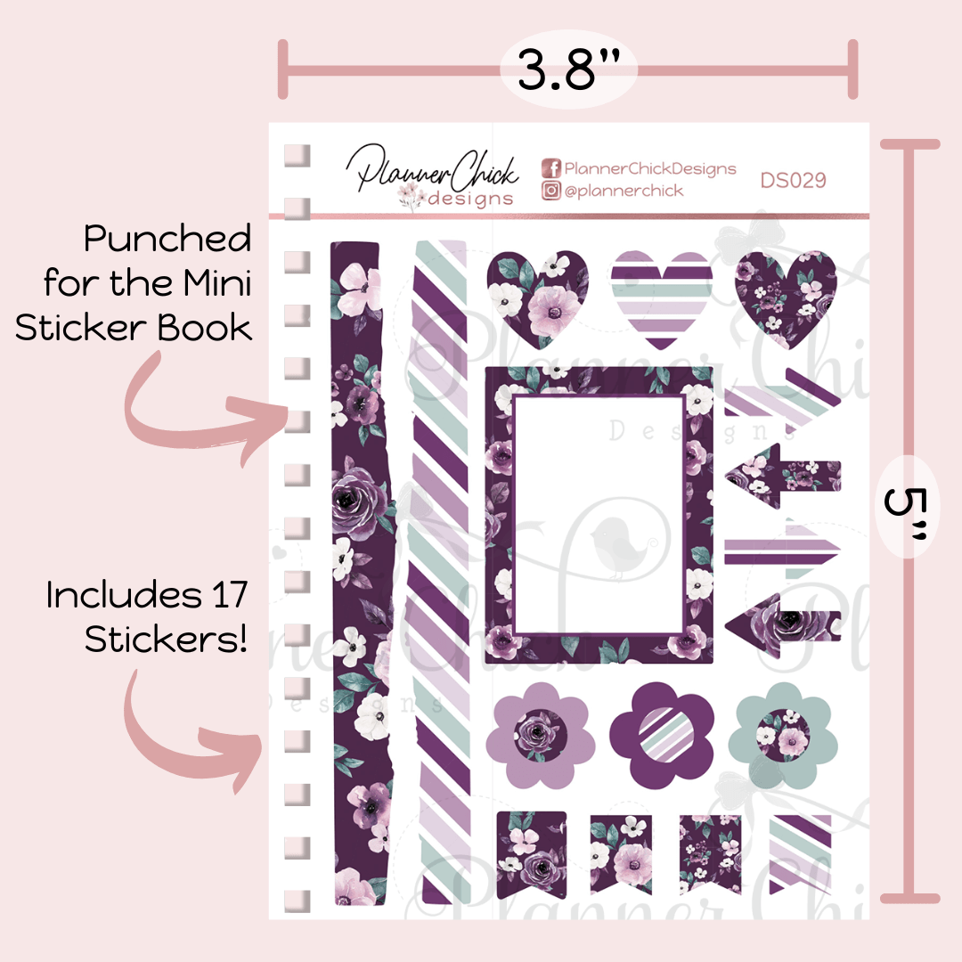 Purple Floral Decorative Sampler