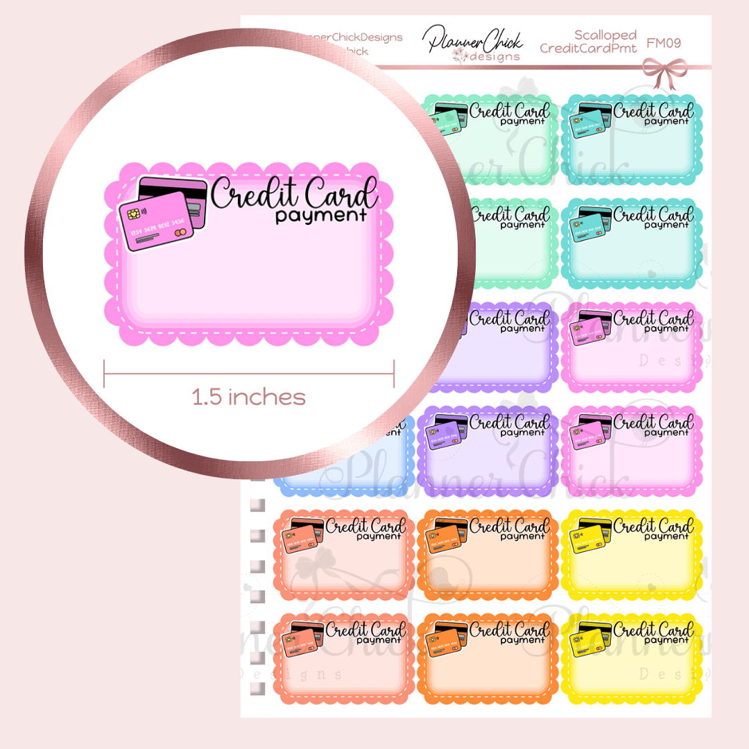 Scallop Credit Card Payment Stickers