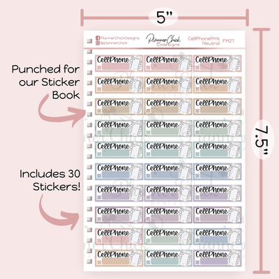 Cell Phone Payment Planner Stickers