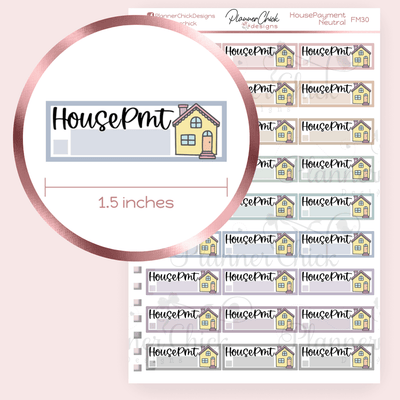 House Payment Planner Stickers