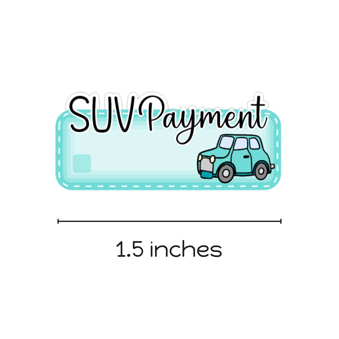 Car/SUV Payment Planner Stickers