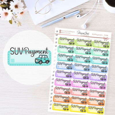 Car/SUV Payment Planner Stickers