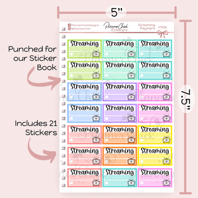 Streaming Planner Stickers