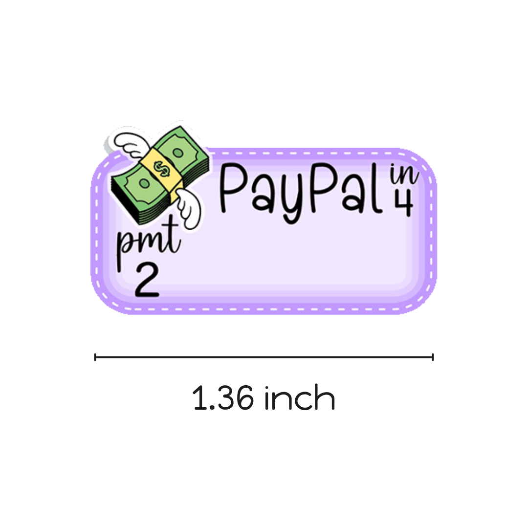 Pay Pal in 4 Payment Stickers