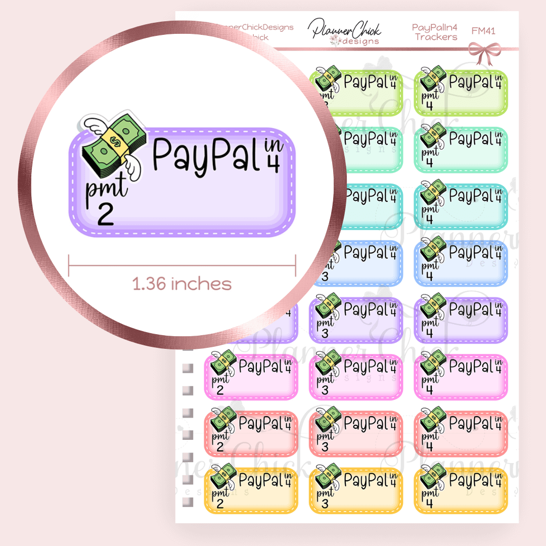 Pay Pal in 4 Payment Stickers