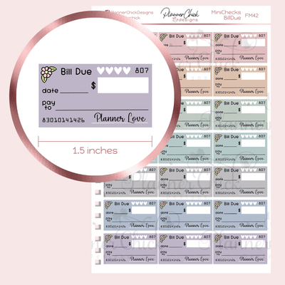 Bill Due ~ Miniature Checks