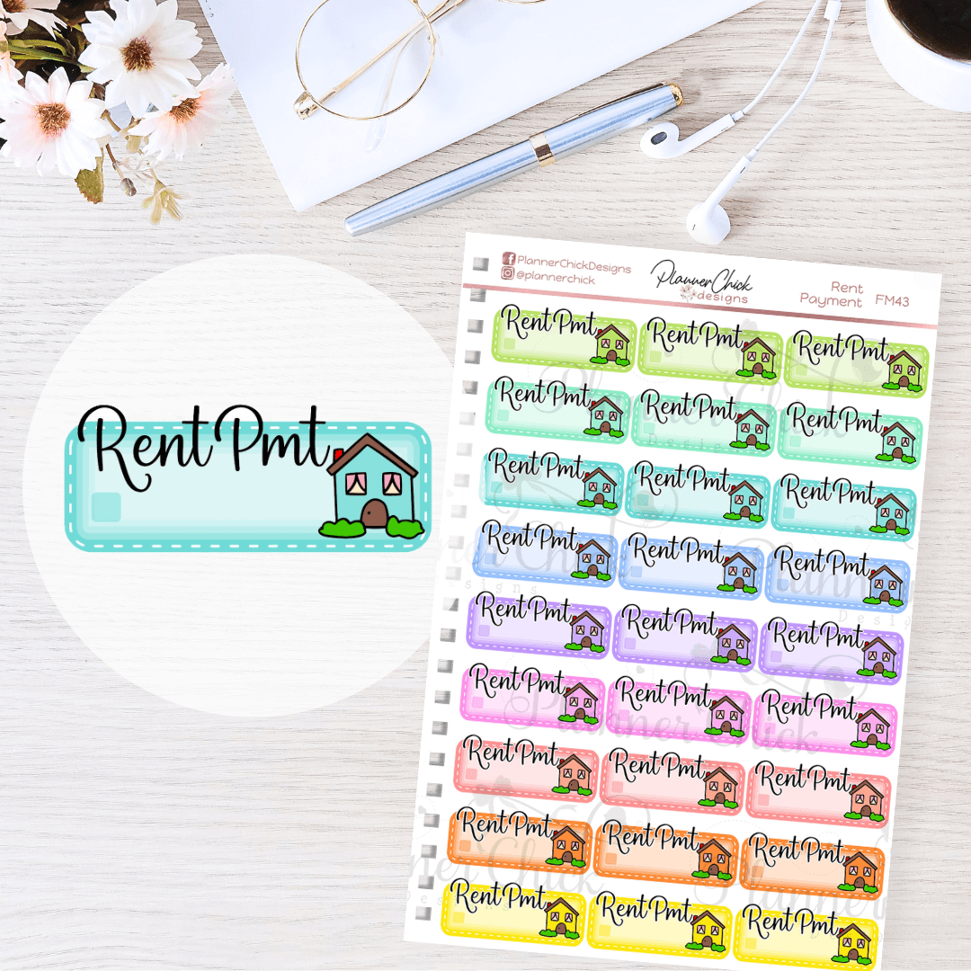 Sticker High Rent Rent Due Planner Stickers – PlannerChickDesigns