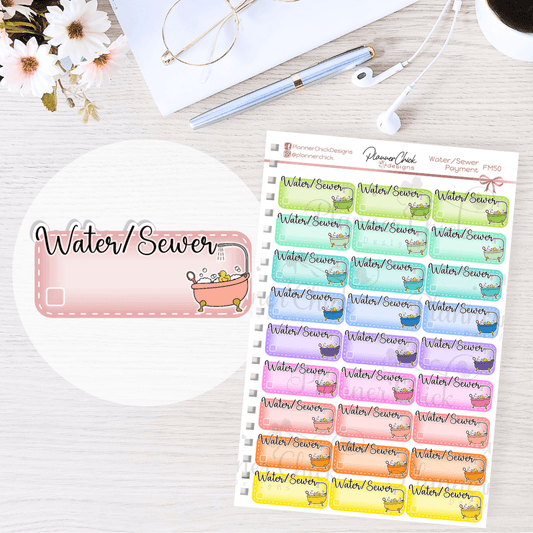 Water/Sewer Payment Planner Stickers
