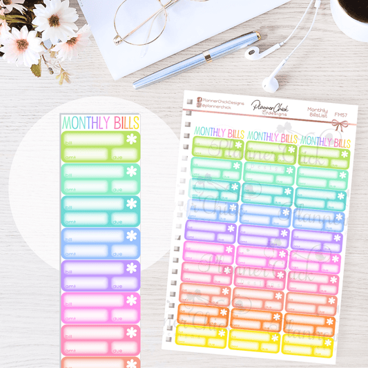 Monthly Bills List