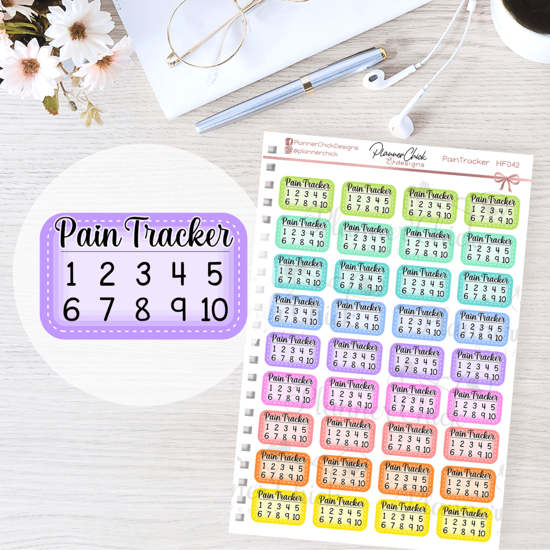 Pain Tracker Planner Stickers