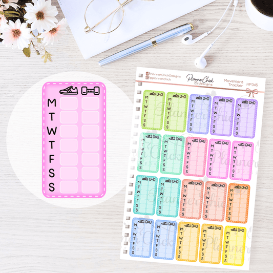 Movement Tracker Planner Stickers