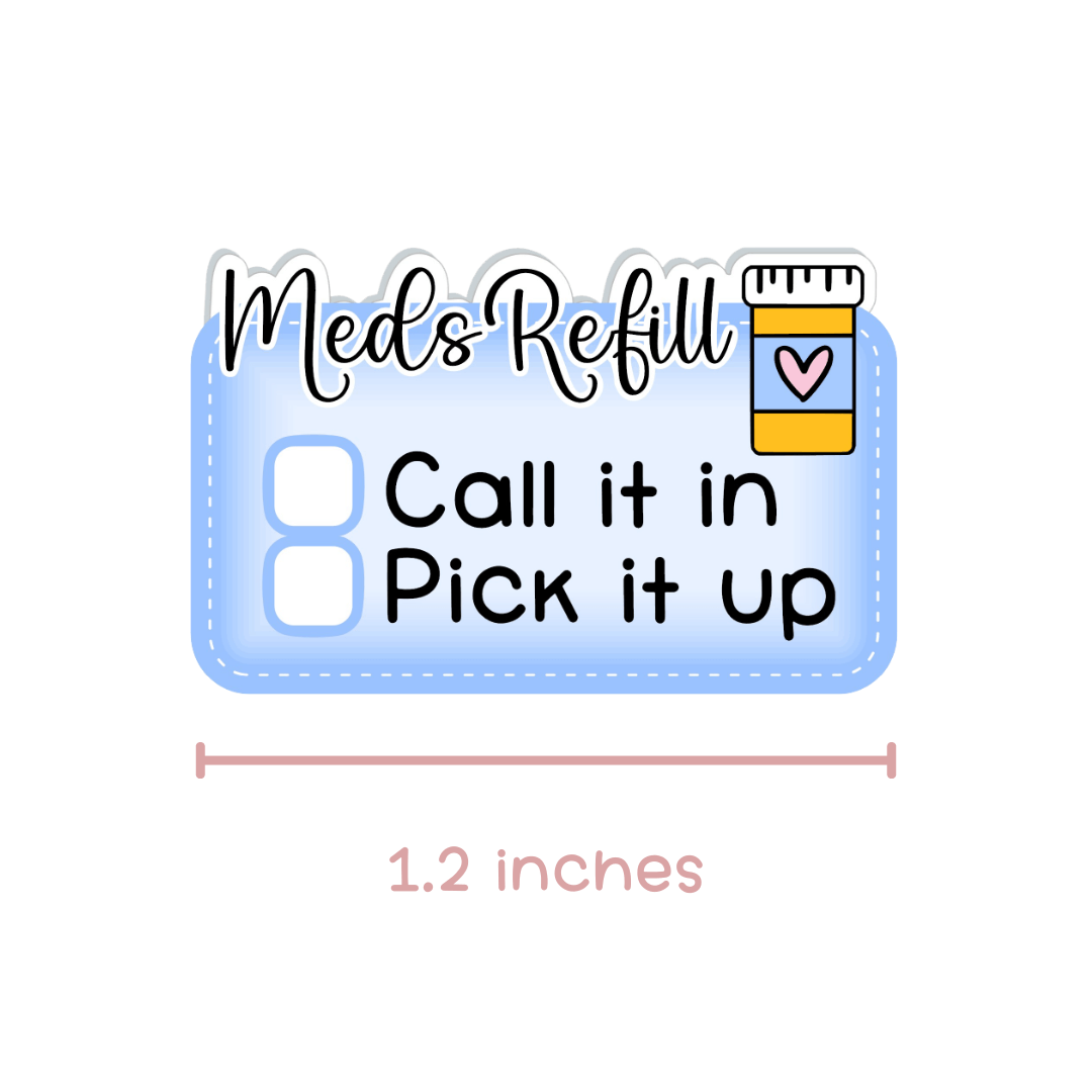 Medication Refill Reminders PlannerChickDesigns