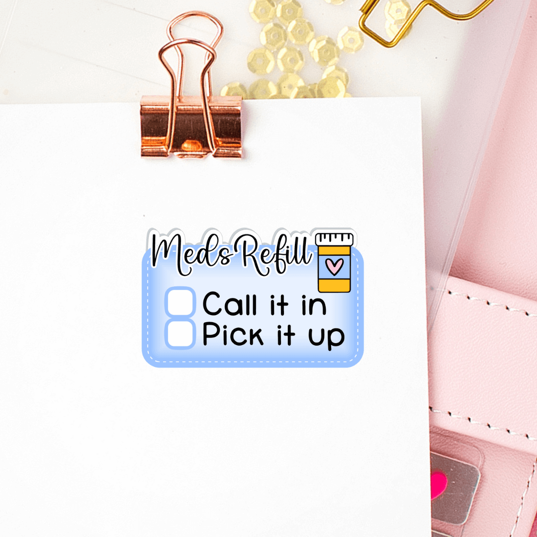 Medication Refill Reminders PlannerChickDesigns