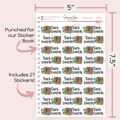 Sack Lunch Planner Stickers