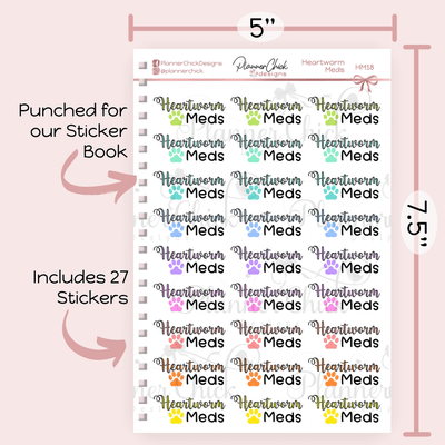 Heartworm Medication Planner Stickers