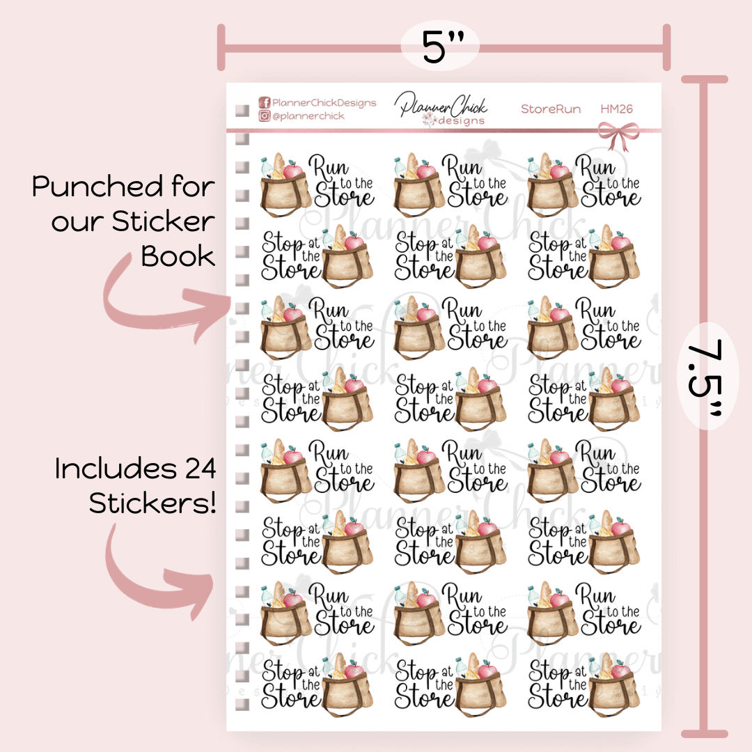 Run to the Store Planner Stickers