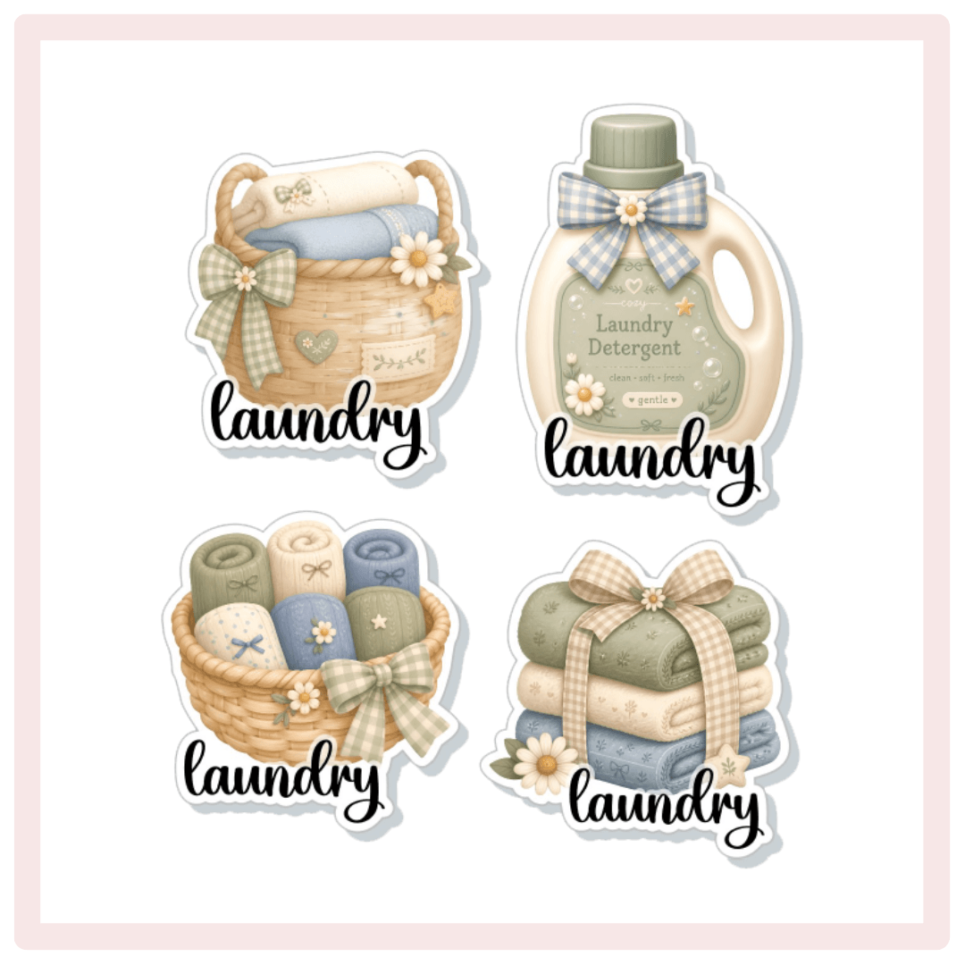 Neutral Laundry Planner Stickers