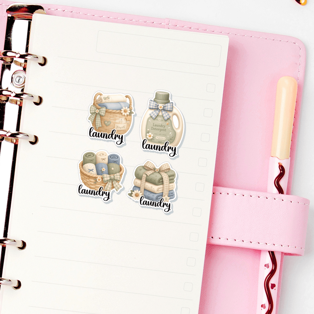 Neutral Laundry Planner Stickers