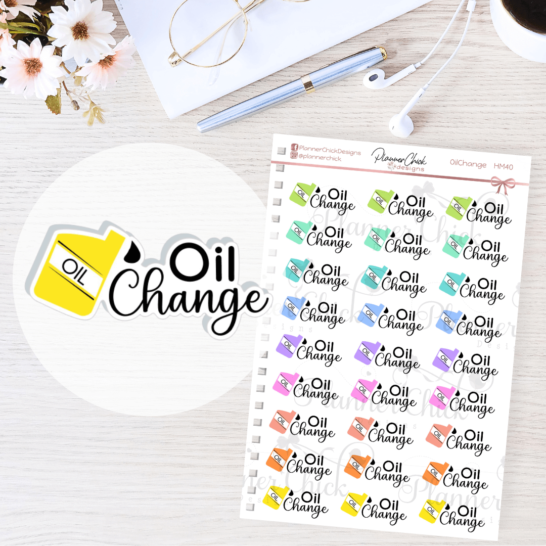 Oil Change Planner Stickers