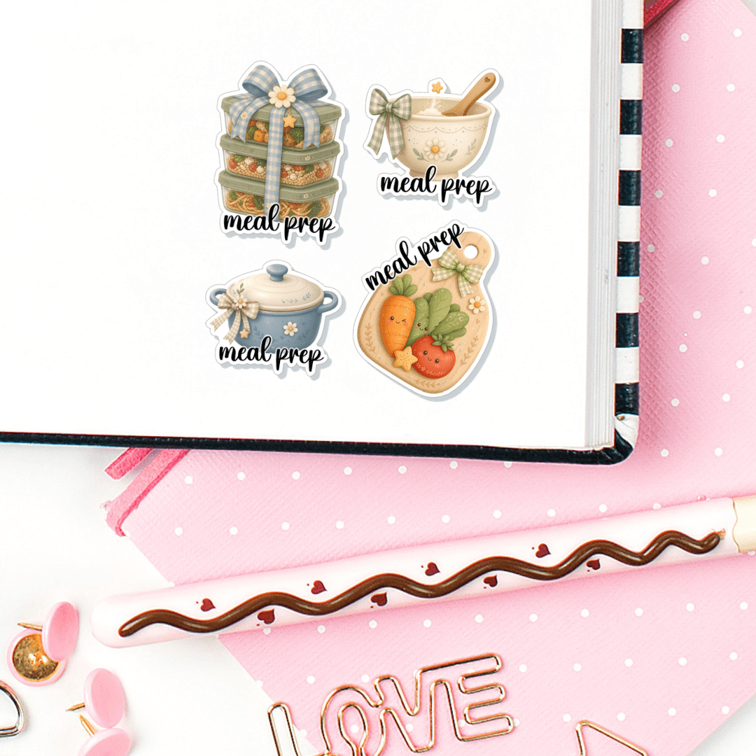 Neutral Meal Prep Planner Stickers