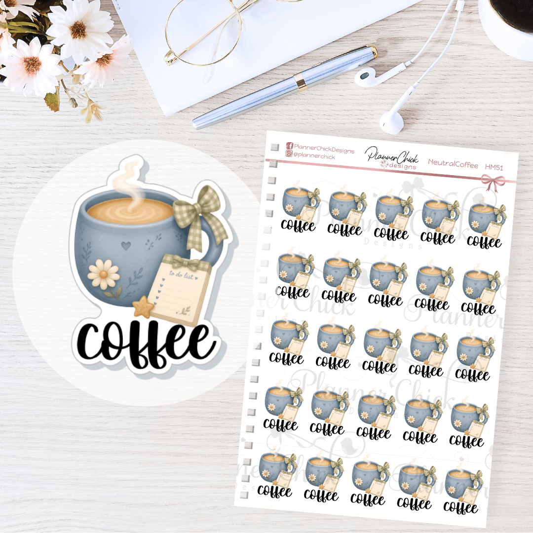 Cute Coffee Planner Stickers