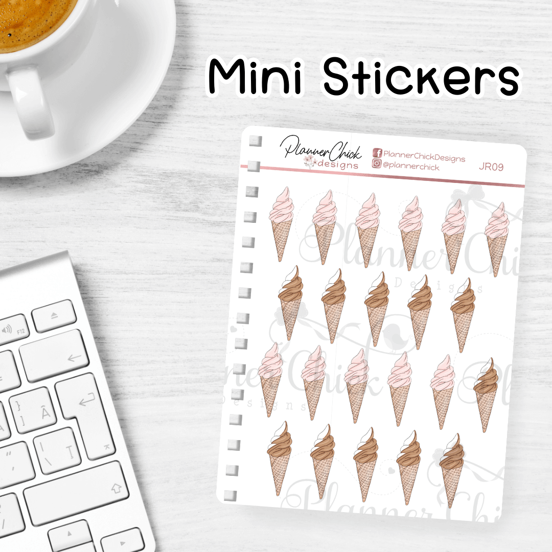 Ice Cream Cone ~ Mini Stickers