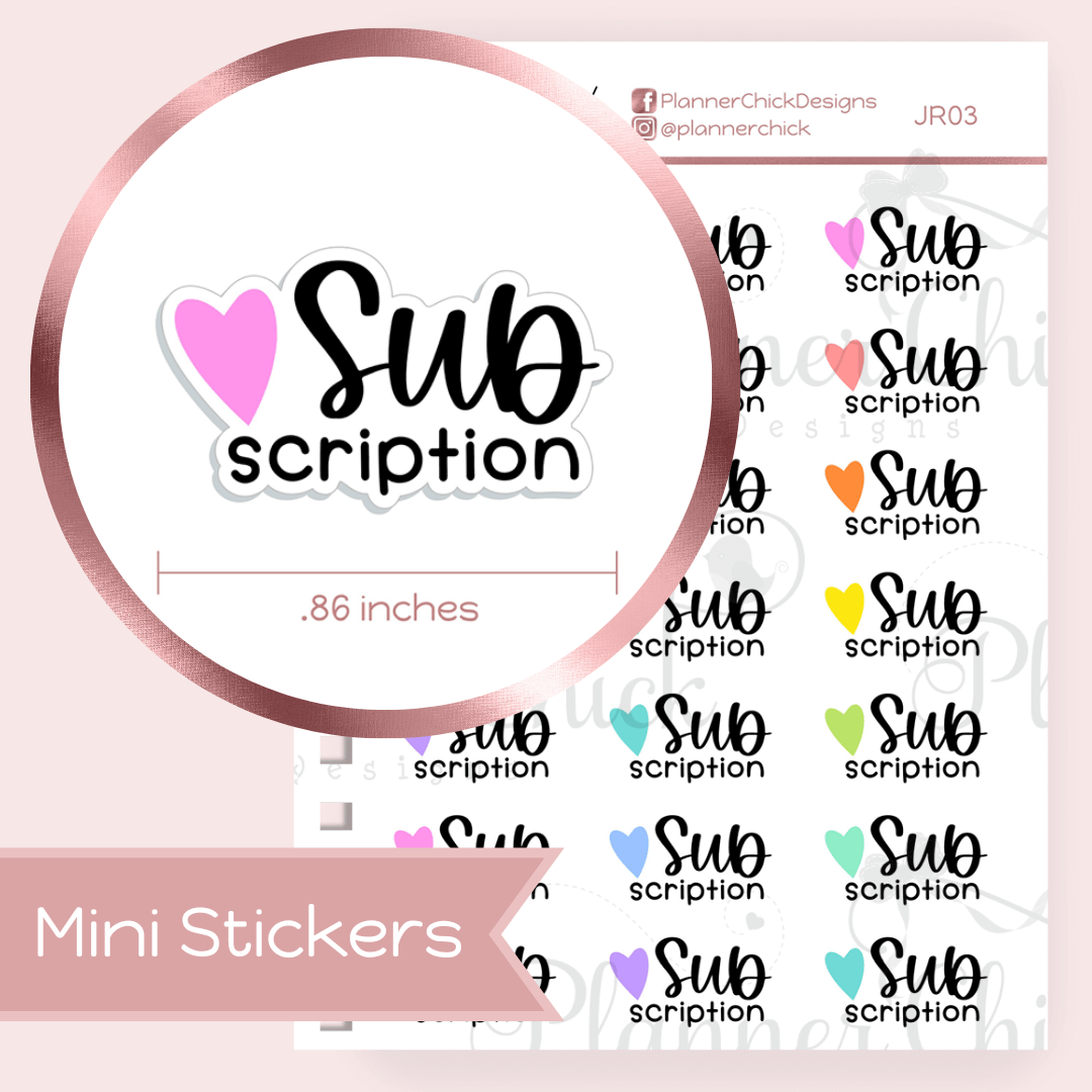 Subscription ~ Mini Stickers – PlannerChickDesigns