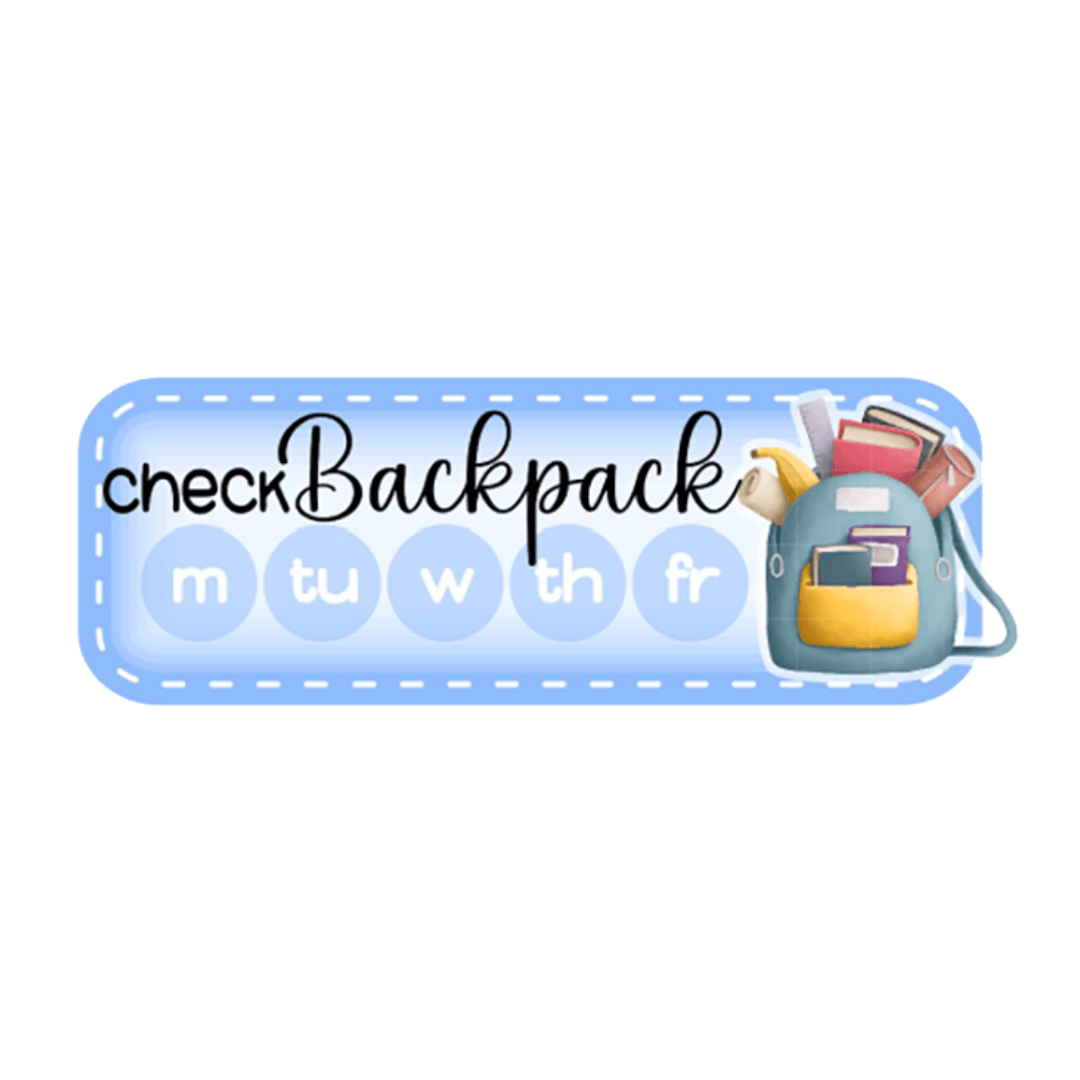 Backpack Check Sign Check Backpack Habit Checklist – PlannerChickDesigns