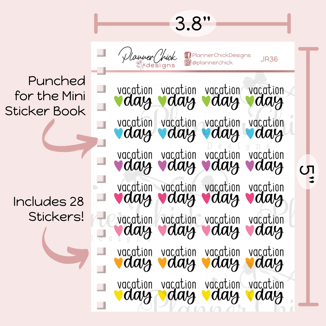 Vacation Day ~ Mini Stickers – PlannerChickDesigns