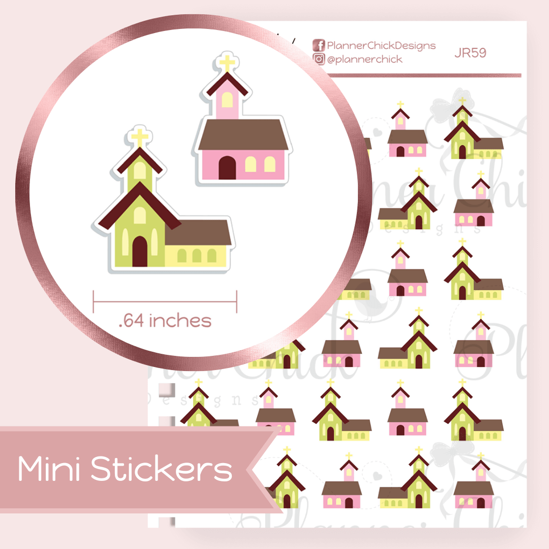 Church Sticker Sample Churches ~ Mini Stickers – PlannerChickDesigns