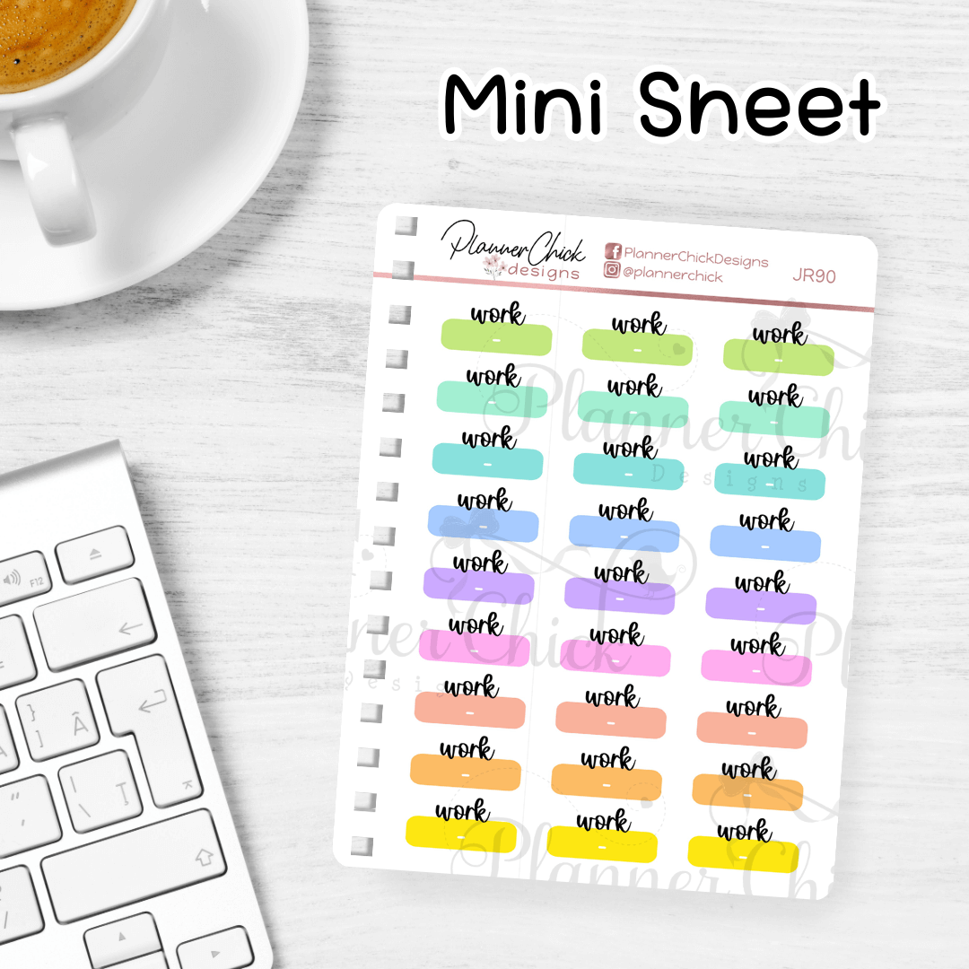 Mini Stickers ~ Work Hours – PlannerChickDesigns