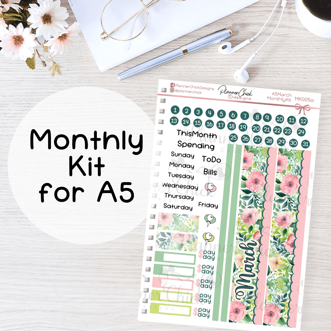 Monthly & Dashboard Kits ~ Spring Day (for March)