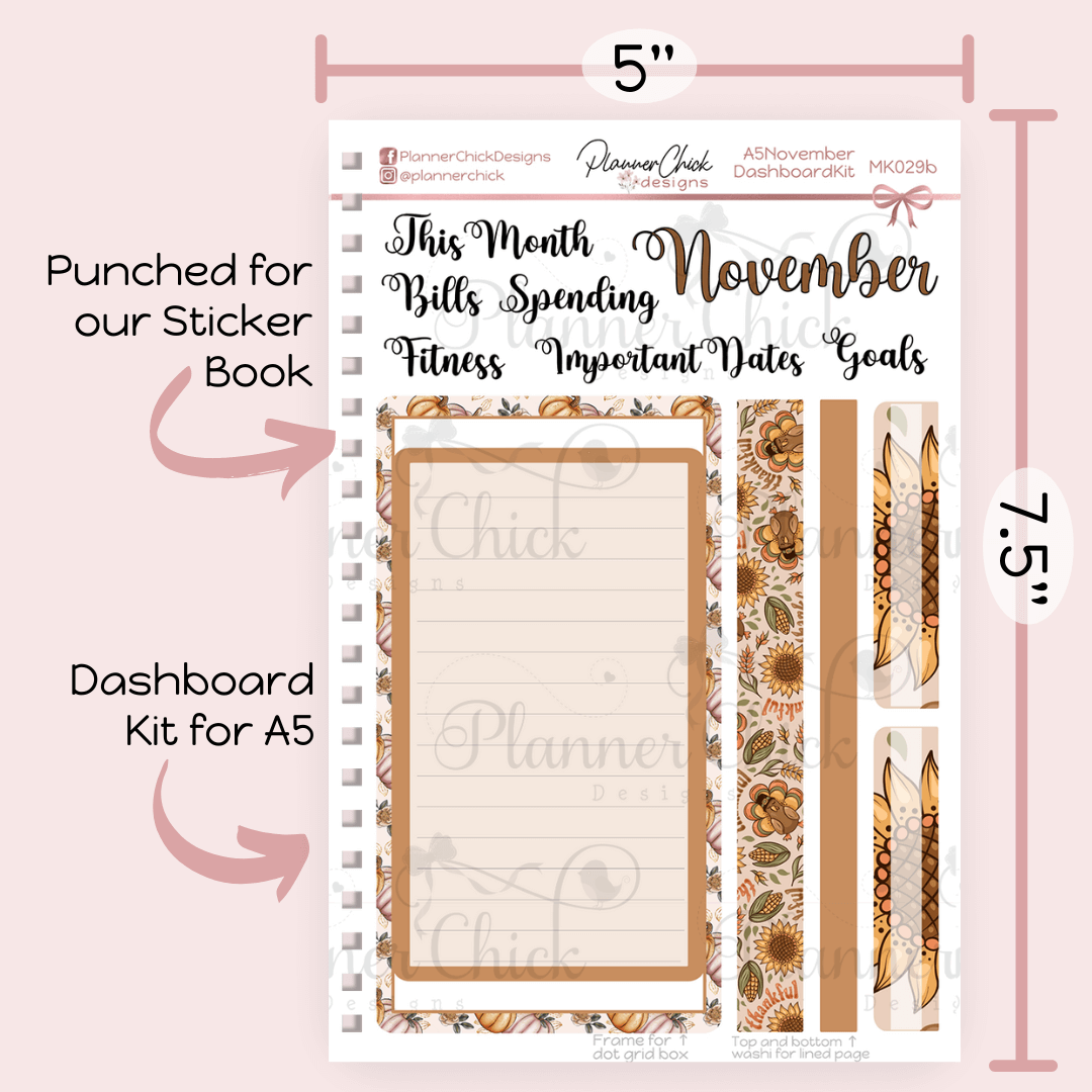 Monthly & Dashboard Kits ~ Thankful (for November)
