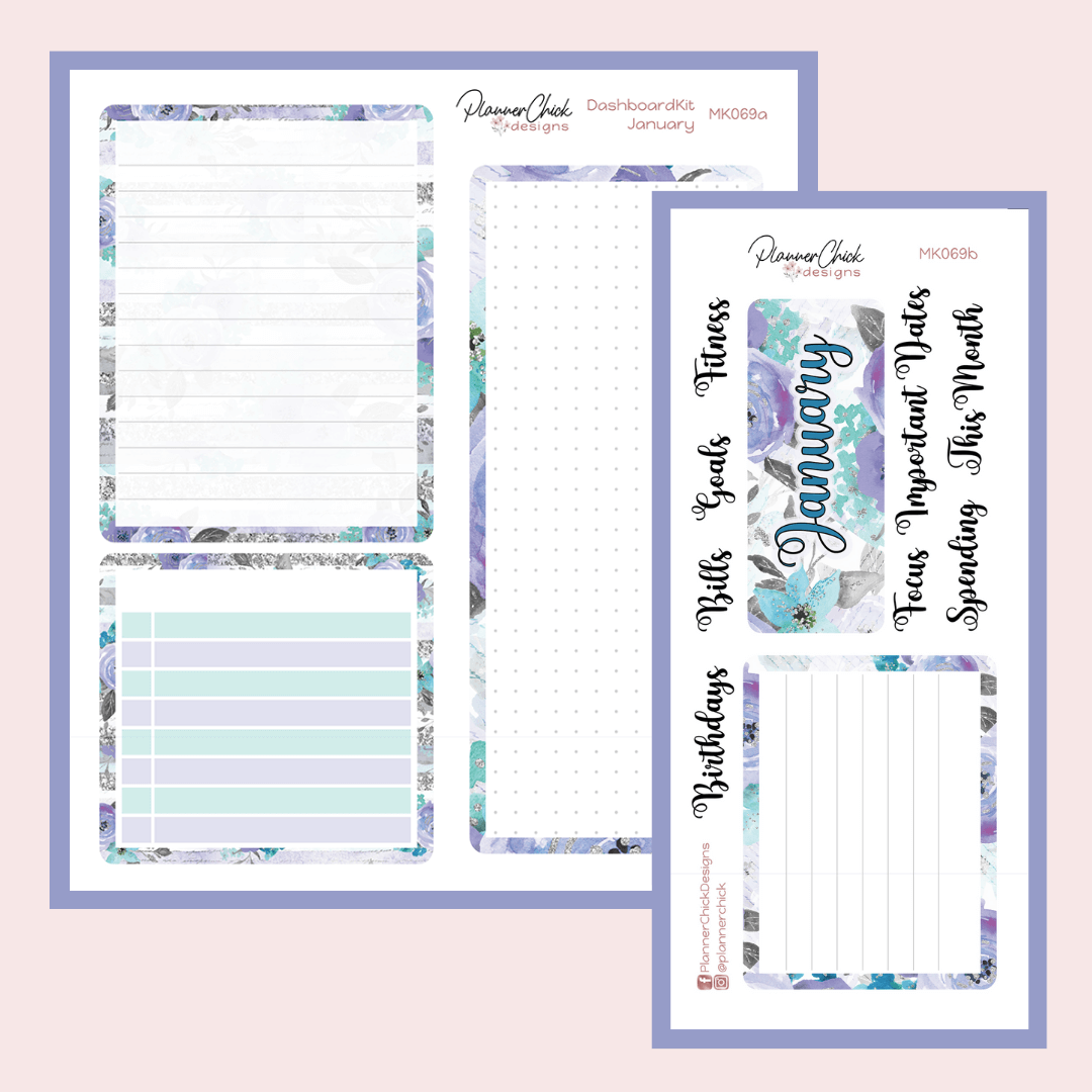 Monthly & Dashboard Kits ~ Winter Whisper (for January)