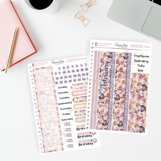 Monthly & Dashboard Kits ~ Porcelain Hearts (for February)