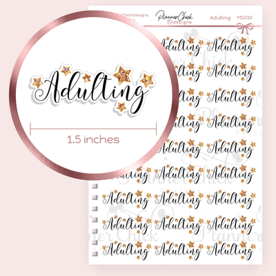 Adulting Script Planner Stickers
